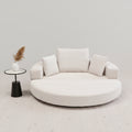 Canapé Ovale Modulaire Sans Accoudoirs en Tissu Cordé 173x176cm – Style Scandinave Multifonction