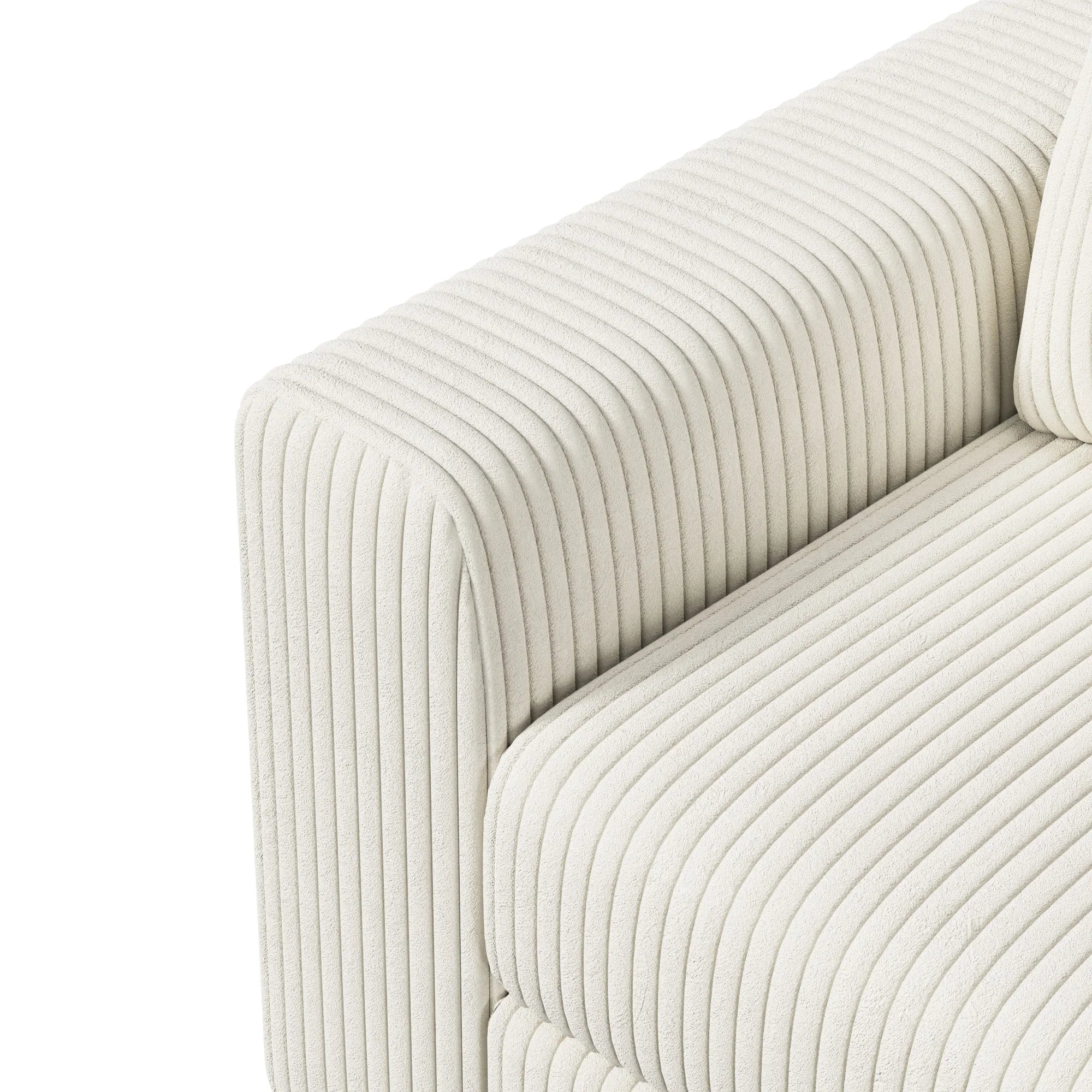 Canapé d'Angle Modulaire Velours Côtelé avec Accoudoirs Larges – Beige ou Gris, 100% Personnalisable