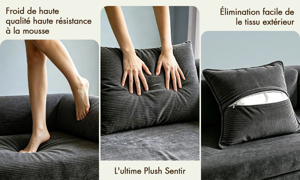 Canapé-Lit Double Mihtrov Velours Gris Sans Montage – Mousse Mémoire de Forme