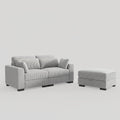 Canapé d'Angle Modulaire Velours Côtelé avec Accoudoirs Larges – Beige ou Gris, 100% Personnalisable