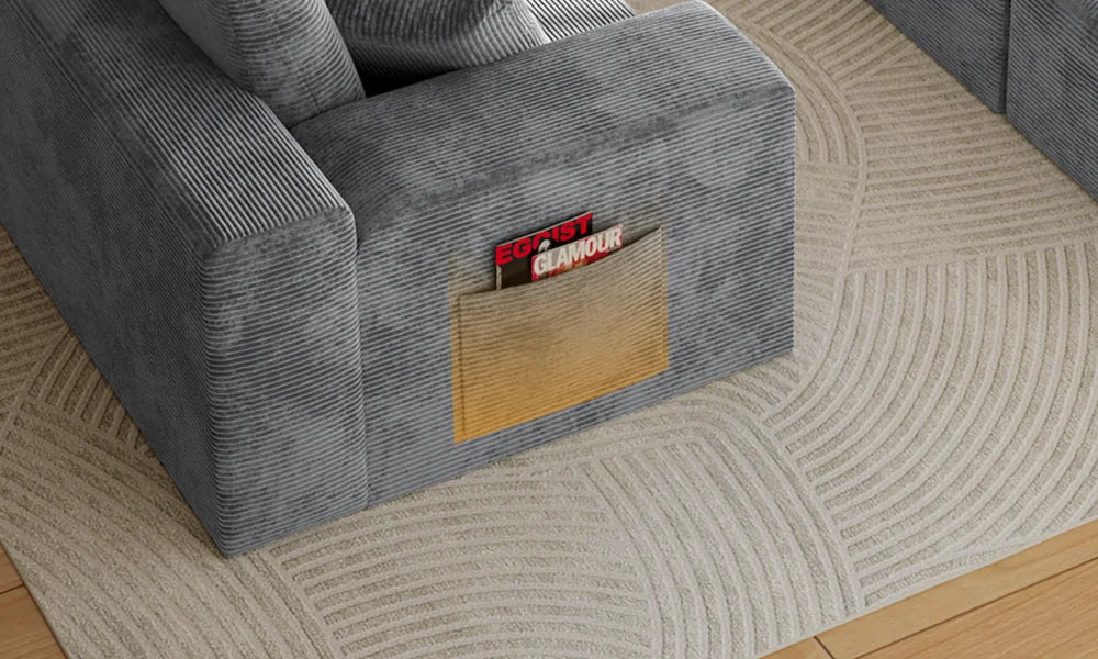 Canapé Modulaire en U Velours Côtelé Mousse Mémoire de Forme – Confort Généreux pour Salon