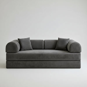 Canapé-Lit Double Velours Gris – Installation Facile, Sans Montage