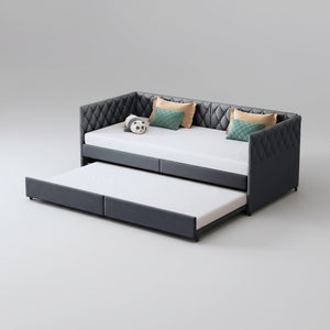 Daybed Convertible Velours 90x200cm – Élégant et Pratique pour Chambre d'Amis