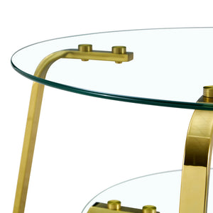 Table Basse Rétro Métal & Verre Trempé – Élégance Discrète, Double Plateau