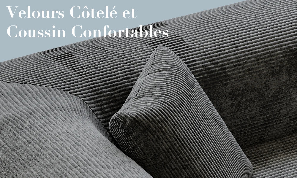 Canapé-Lit Double Mihtrov Velours Gris Sans Montage – Mousse Mémoire de Forme
