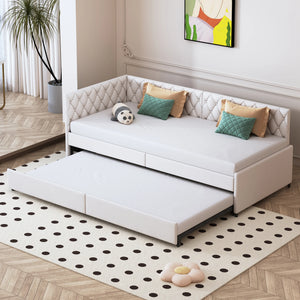 Daybed Convertible Velours 90x200cm – Élégant et Pratique pour Chambre d'Amis