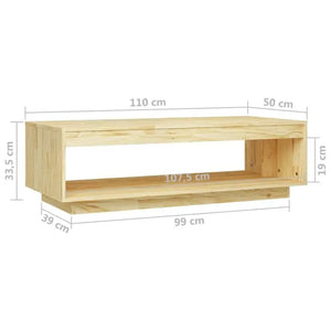 Table Basse en Pin Massif 110x50cm – Bois Naturel, Style Intemporel