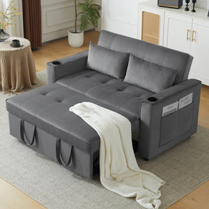Canapé Convertible Pliable en L – Confort au Quotidien avec Porte-Gobelets