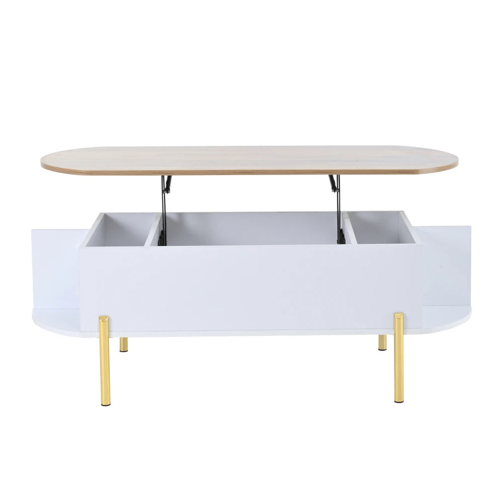 Table Basse Ajustable en Hauteur 120x50cm avec 7 Espaces de Rangement – Praticité Familiale