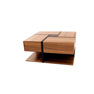 Table Basse 78x78cm – 4 Tiroirs pour un Rangement Généreux