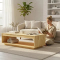 Table Basse en Pin Massif 110x50cm – Authenticité du Bois Naturel, Style Intemporel