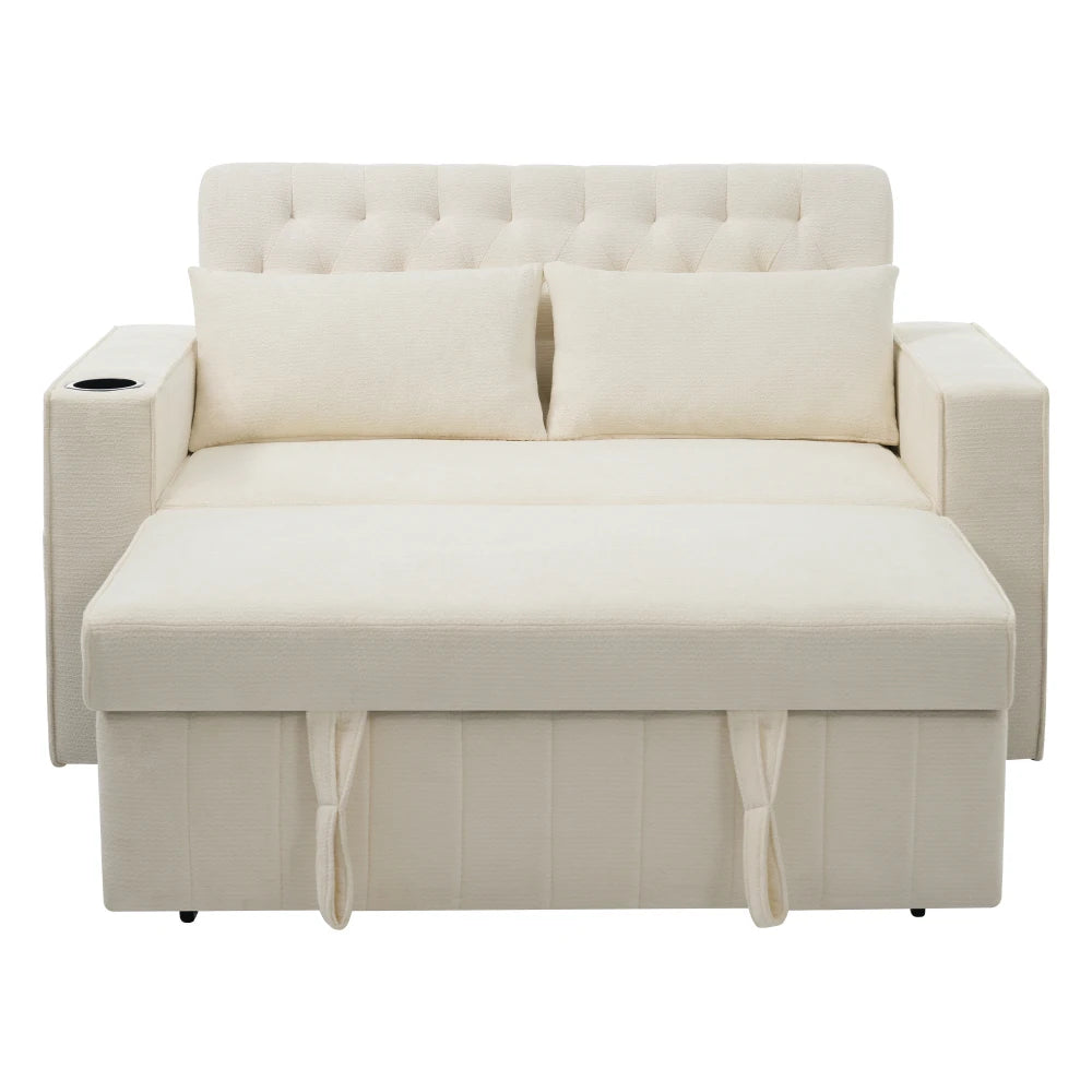Canapé-Lit Pliant PINGGO Multifonction avec Rangement, USB & Porte-Gobelet – Gain de Place