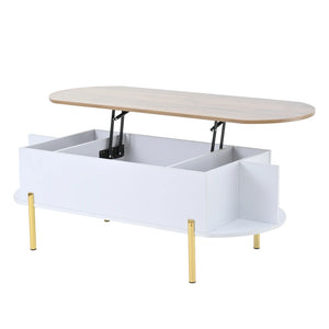 Table Basse Ajustable en Hauteur 120x50cm – 7 Espaces de Rangement pour la Famille