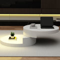 Table Basse Ronde Blanche Pivotante 360° avec LED – Design Cylindrique Moderne 70x70cm