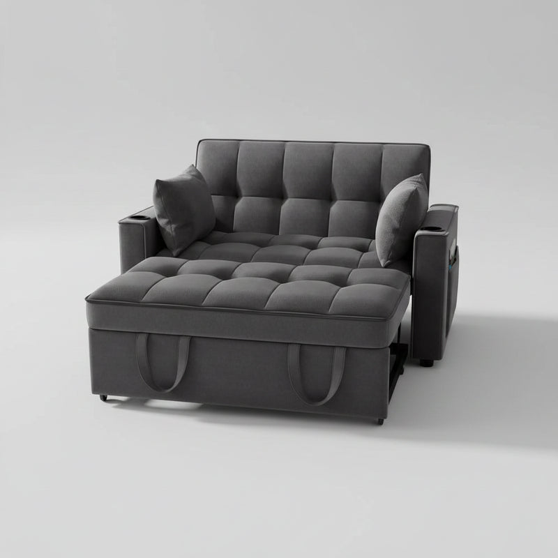 Canapé Convertible Pliable en L – Confort au Quotidien avec Porte-Gobelets