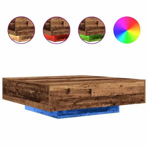 Table Basse en Bois LED RGB Ajustable – Ambiance Lumineuse Personnalisable