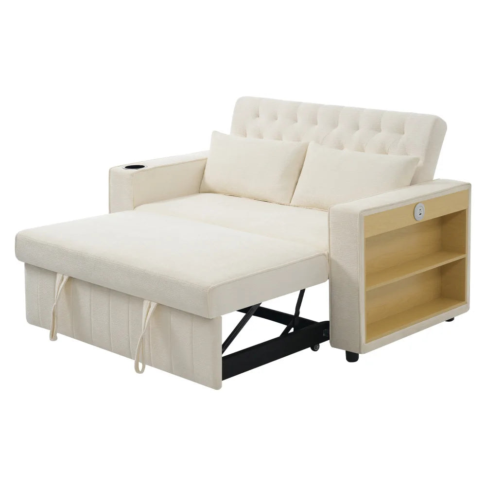 Canapé-Lit Pliant – Gain de Place avec Rangement et Port USB