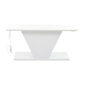 Table Basse Design Blanc Brillant Forme en V avec LED – Pièce Sculpturale pour Salon Moderne