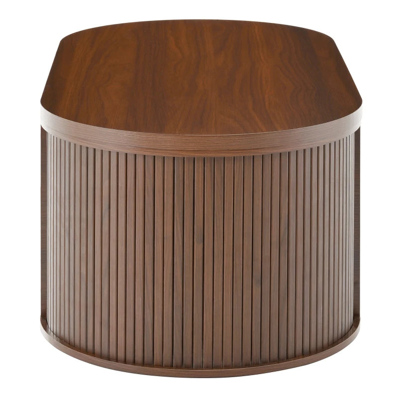 Table Basse Relevable en Bois Courbé avec Étagère Coulissante – Design Chaleureux Multifonction