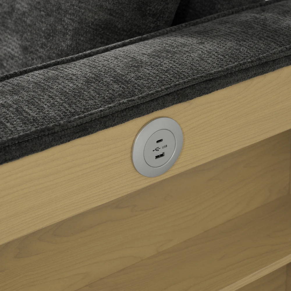 Canapé-Lit Pliant PINGGO Multifonction avec Rangement, USB & Porte-Gobelet – Gain de Place
