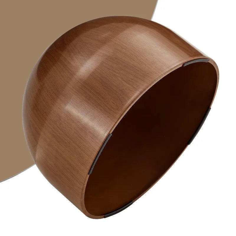 Table Basse Ronde en Verre Trempé Base Effet Noyer Ø70cm – Élégance Naturelle