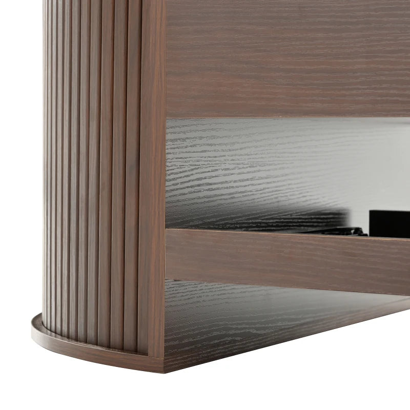 Table Basse Relevable en Bois Courbé avec Étagère Coulissante – Design Chaleureux Multifonction