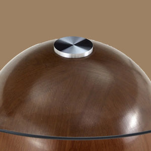 Table Basse Ronde Verre Trempé Base Noyer Ø70cm – Élégance Naturelle pour le Salon