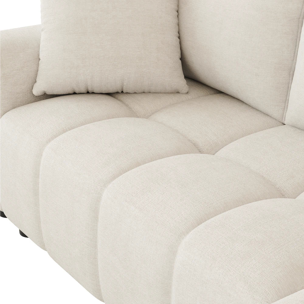 Canapé d'Angle Convertible en L Chenille avec 2 Coussins Décoratifs – Confort Élégant Salon