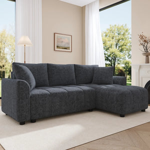 Canapé d'Angle Convertible en L Chenille – Confort Élégant pour votre Salon