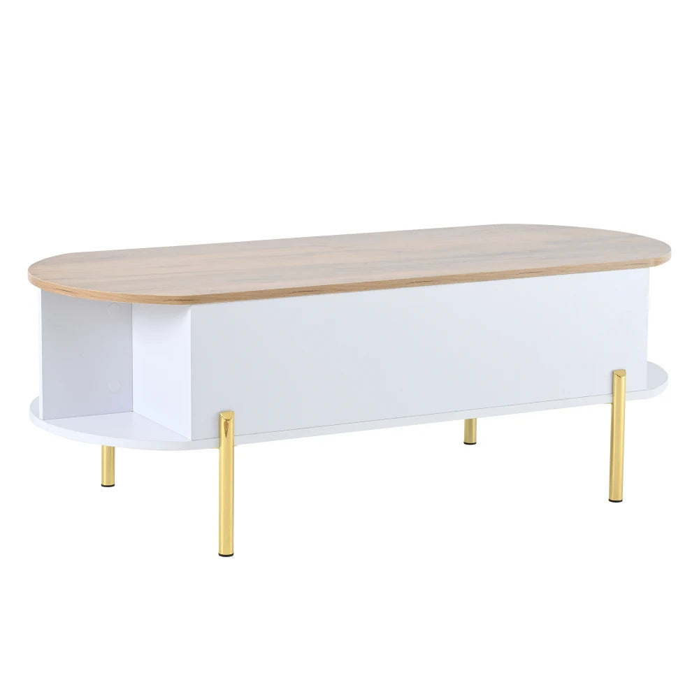 Table Basse Ajustable en Hauteur 120x50cm avec 7 Espaces de Rangement – Praticité Familiale