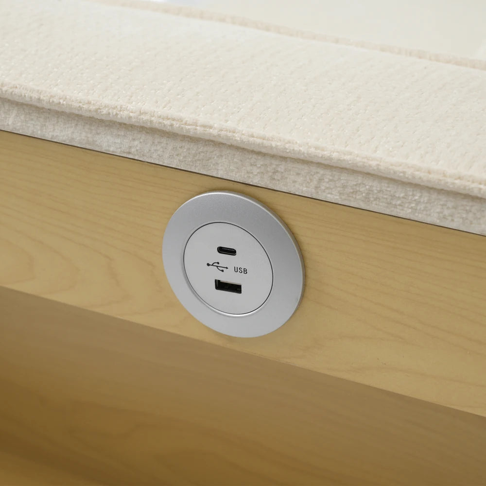 Canapé-Lit Pliant PINGGO Multifonction avec Rangement, USB & Porte-Gobelet – Gain de Place