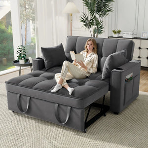Canapé Convertible Pliable en L – Confort au Quotidien avec Porte-Gobelets
