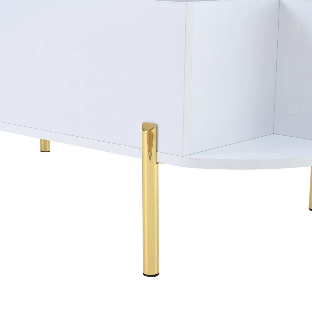 Table Basse Ajustable en Hauteur 120x50cm avec 7 Espaces de Rangement – Praticité Familiale