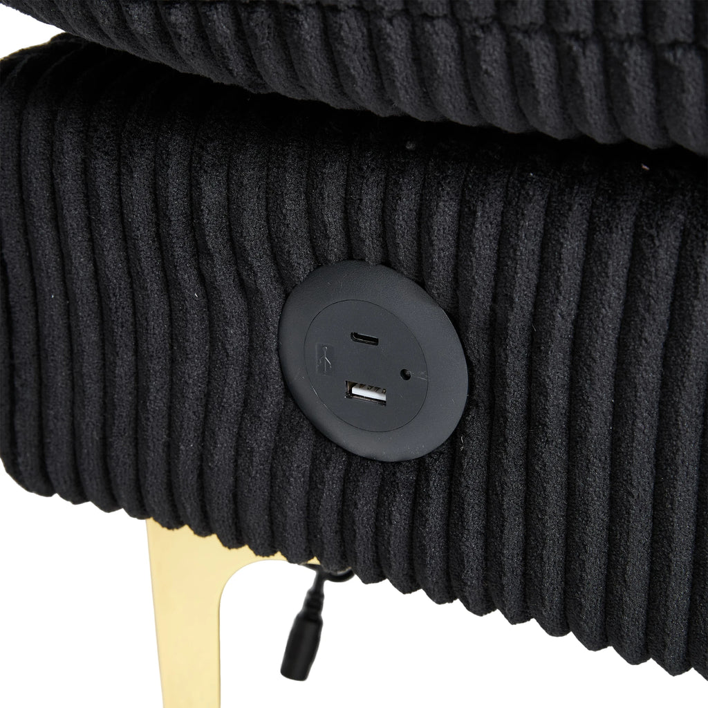 Canapé Sectionnel en U LVHOM Velours avec LED & USB – Grand Confort Convivial